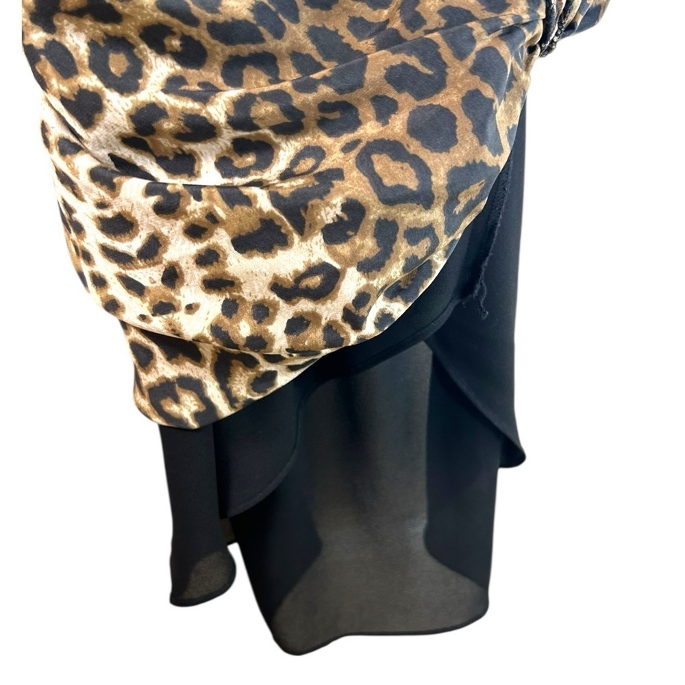 Veronica Beard - Women’s ‘Ari’ Leopard Silk Skirt, Ruched - Nude/Brown X-Small - Picture 17 of 17